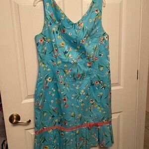 Y womens R & K originals casual sleeveless zip floral regular size dress 14.